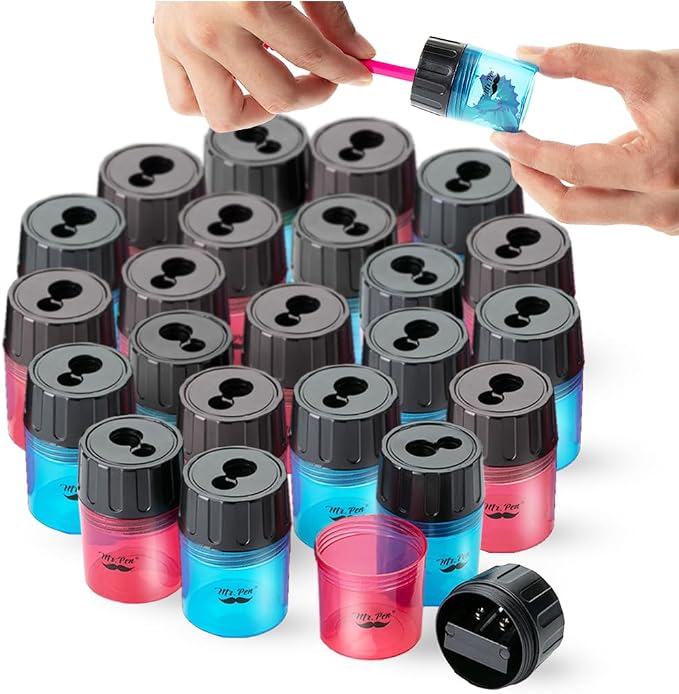 Mr. Pen- Pencil Sharpeners Manual, 24 Pack, Dual Hole | Bulk Handheld Pencil by MrPen
