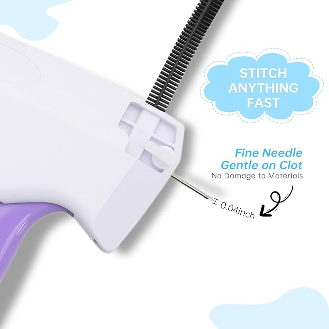 Handheld Mini Stitch Gun White and Purple Tag Attacher Gun Kit - Image 2