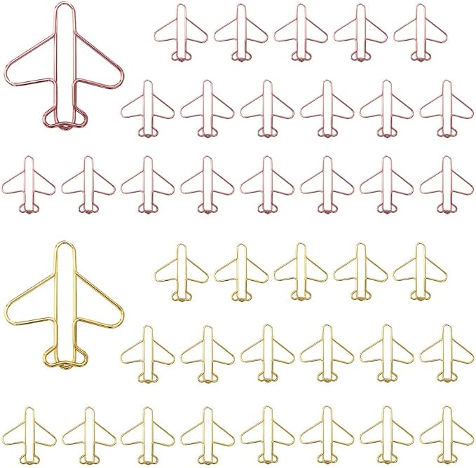 OWLFAVO 40pcs Airplane Shape Paper Clips by OWLFAVO