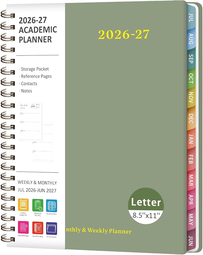 Planner 2026-2027, Weekly and Monthly Academic Year Calendar Planner, July 2026 by VALOME