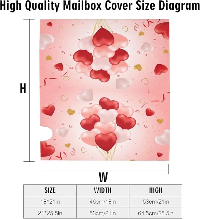 Valentine's Day Heart Shape Balloon Magnetic Mailbox Cover - Image 6