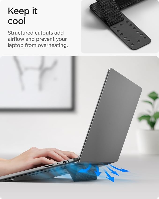 Spigen Slim Fold Laptop Stand Foldable Portable Ergonomic Angle Lift Anti-Slip - Image 6