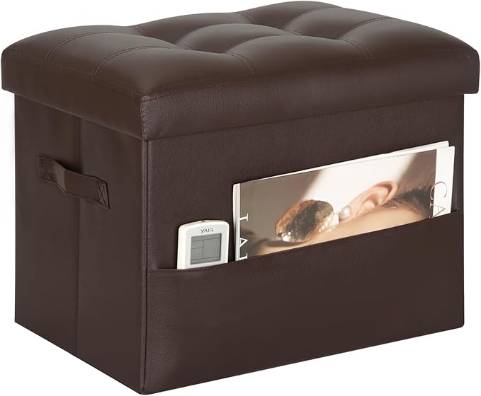 BelugaHelper Storage Ottoman Foot Rest Stool, Foldable Leather Footstool by YourHomeDeservesBetter