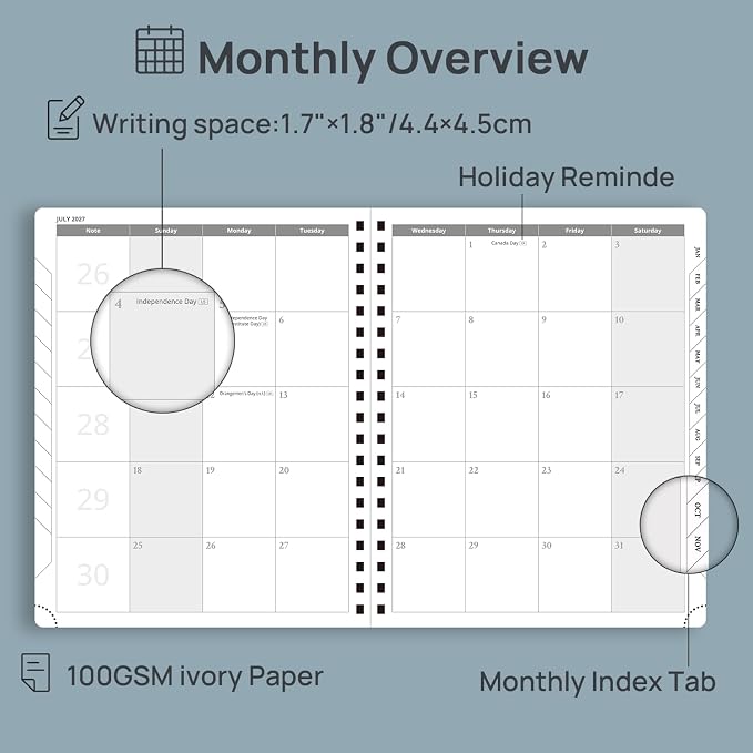 POPRUN 2027 Planner Daily Weekly and Monthly Calendar - Image 4