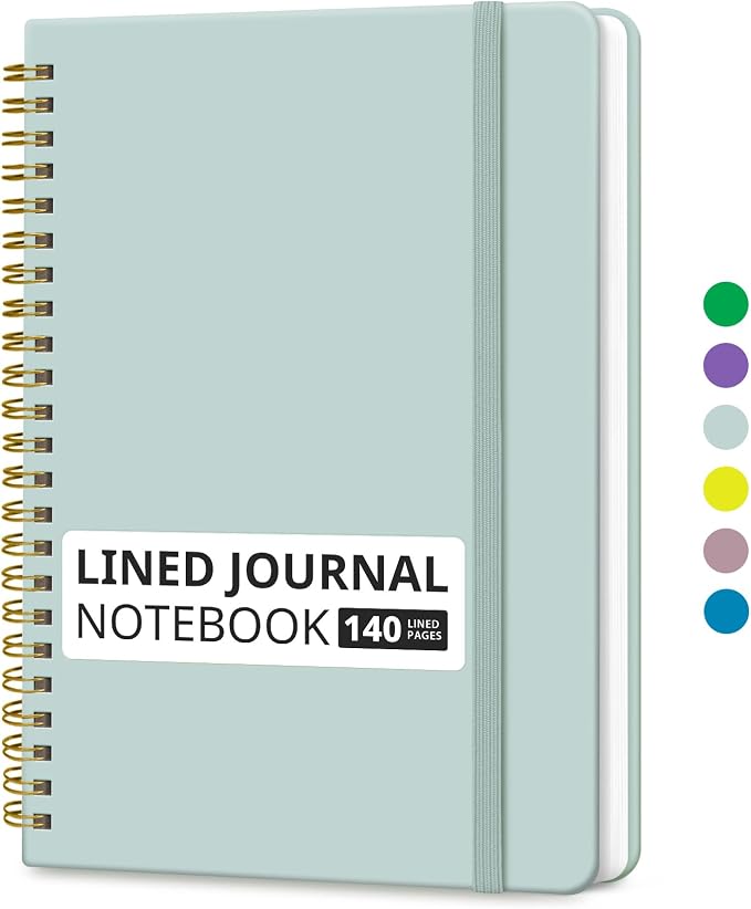 Taja Lined Spiral Journal Notebook by Taja