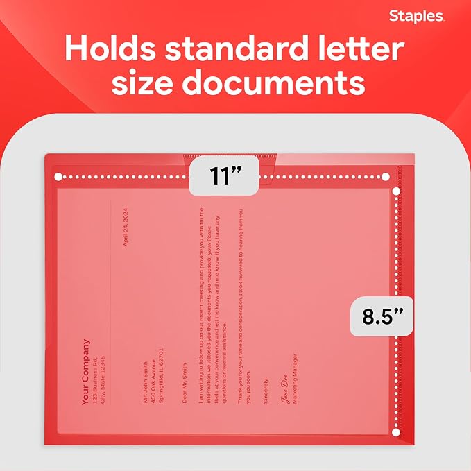 Staples Poly Project Jackets, Letter Size, Durable Poly Construction - Image 3