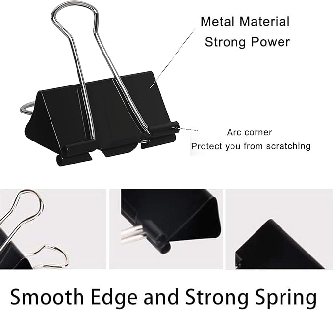 Extra Large Binder Clips 2 Inch, Big Paper Clamps - Image 2