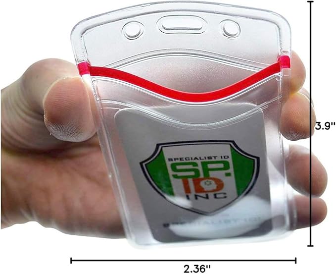 Bulk 100 Pack - Heavy Duty Clear Vinyl Badge Holders - Image 7