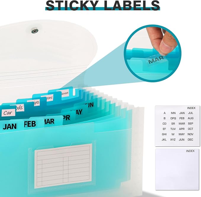 H4D Check Size 13 Pocket Expanding File Folder, Accordion File Organizer Wallet - Image 3