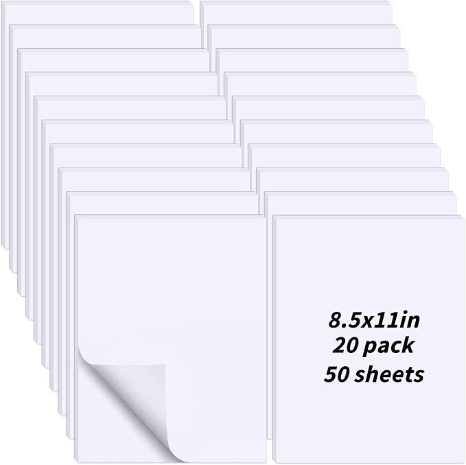 Oleitodh Blank 20 Pack Note Pads 8.5 x 11 Inch Memo Pads, 50 Sheets Per Scratch - Image 8