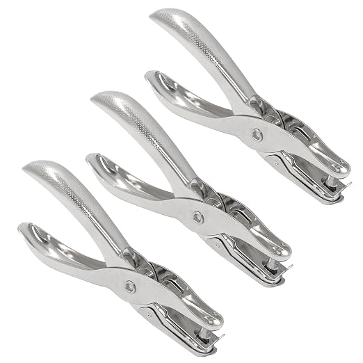 3Pcs 1/4”/ 6mm Small Mini Metal Hole Punchers Tiny Circle Shaped Hole Handheld by Rierdge