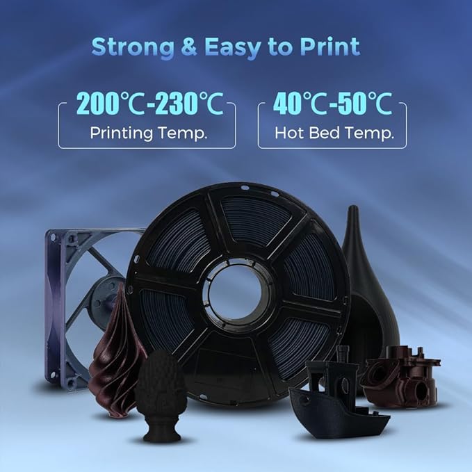 FLASHFORGE Carbon Fiber PLA Filament 1.75mm, Carbon Fiber Reinforced PLA 3D Printer Filament, 1KG Spool Dimensional Accuracy +/- 0.02mm, High Strength & High Abrasion-Resistance (PLA-CF Midnight Blue)-DeskLoop Office