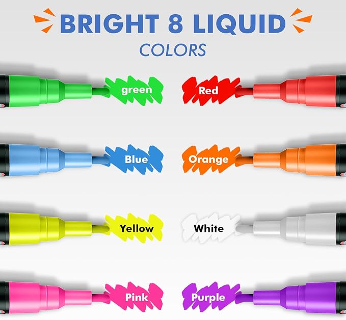 Timart Extra Fine Tip Chalk Markers, Liquid Chalk Pens - Image 2