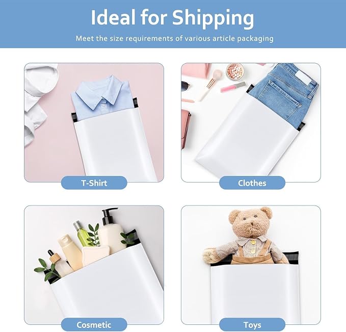 Metronic Poly Mailers 10x13 2000 Pack White, Shipping Bags Bulk Mailing - Image 5