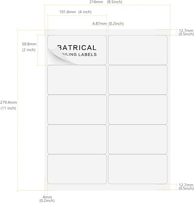 2"×4" Shipping Labels 300 Labels Sticker Paper - Image 2