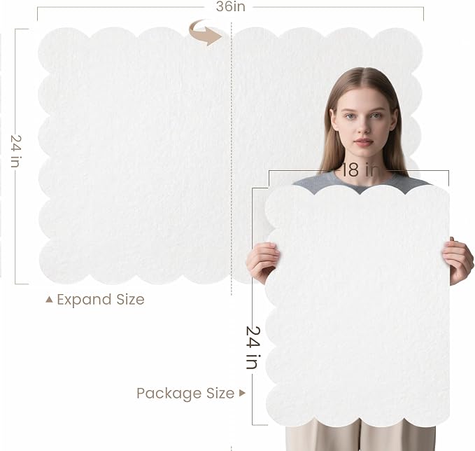 Lightomorrow Scalloped Bulletin Board, 36 x 24 Inches Felt Pin Board - Image 8