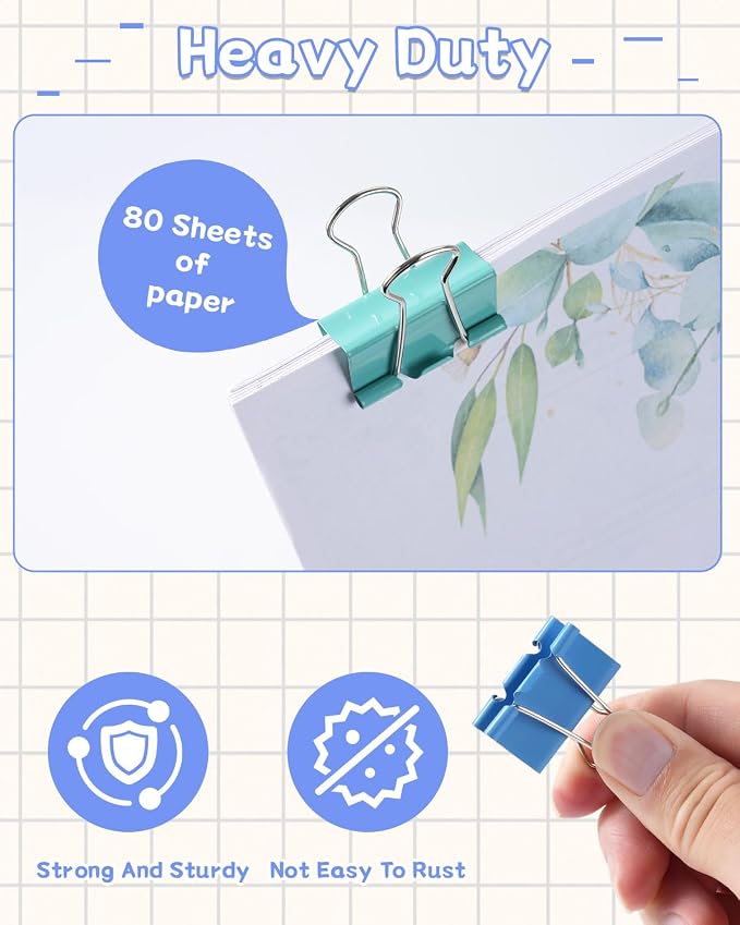 300 Pcs Medium Binder Clips, 1.25 Inch Metal Paper Clips - Image 5