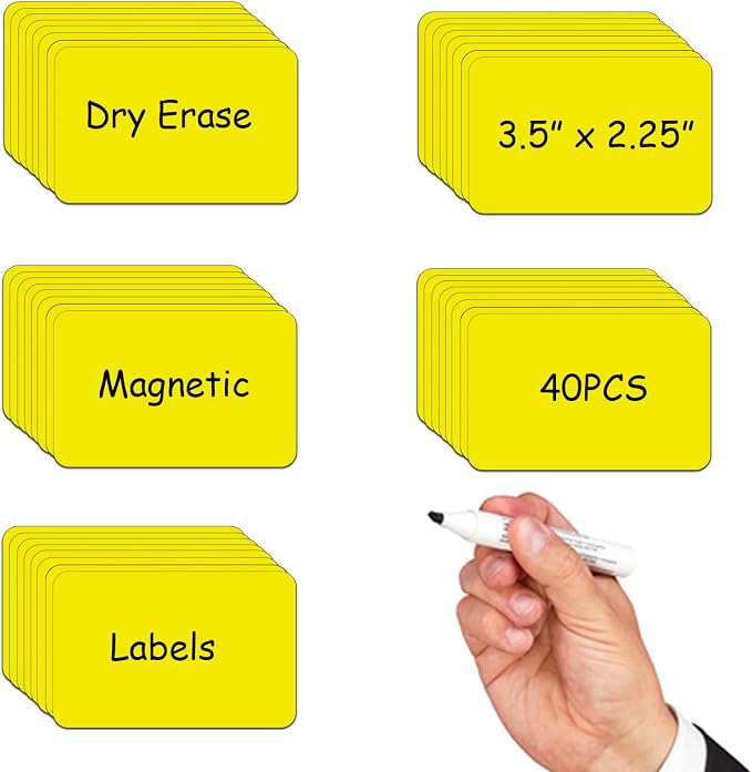 3.5x2.25 Dry Erase Card Magnetic Labels, Magnet Labels by MagneticPictureFrameandMagneticLabels