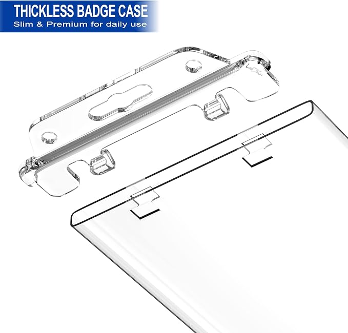 2 Pack Clear ID Badge Holder for Lanyard Hard Plastic ID Card Holder by Fallen - Image 2