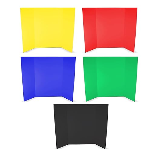 Flipside Products 36” x 48” Foam Project Boards for Presentations, Science Fair, School Projects, Event Displays and Trifold Picture Board - Assorted Colors - 10 Pack-DeskLoop Office