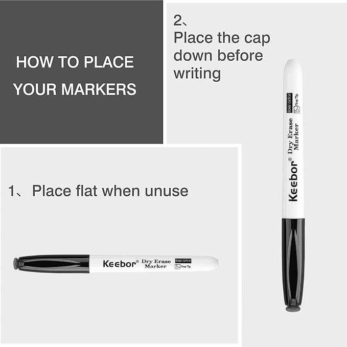 Keebor Fine Tip Dry Erase Markers, Office Supplies - Image 6