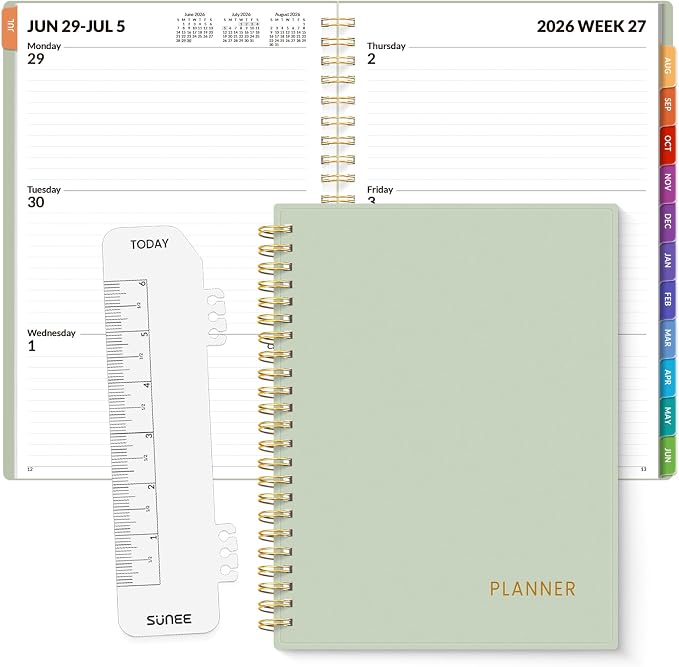 SUNEE Academic Planner 2026-2027 – Weekly & Monthly Planner, July 2026 to June by SUNEE