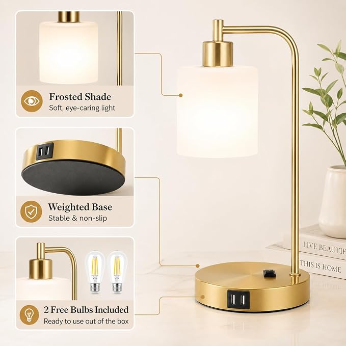 Set of 2 Industrial Touch Control Table Lamps - Image 4