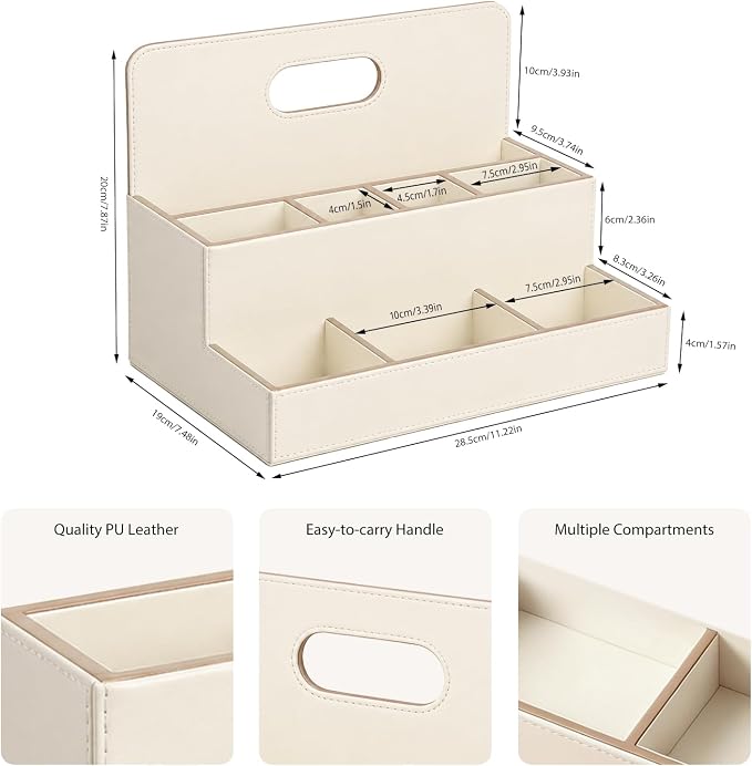 Mail Organizer Countertop, Office Desk Accessories Bill Sorter File Holder | PU - Image 3