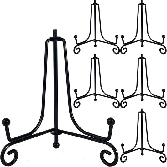 HENABLE 6PCS Premium Black Iron Plate Stands by HENABLE