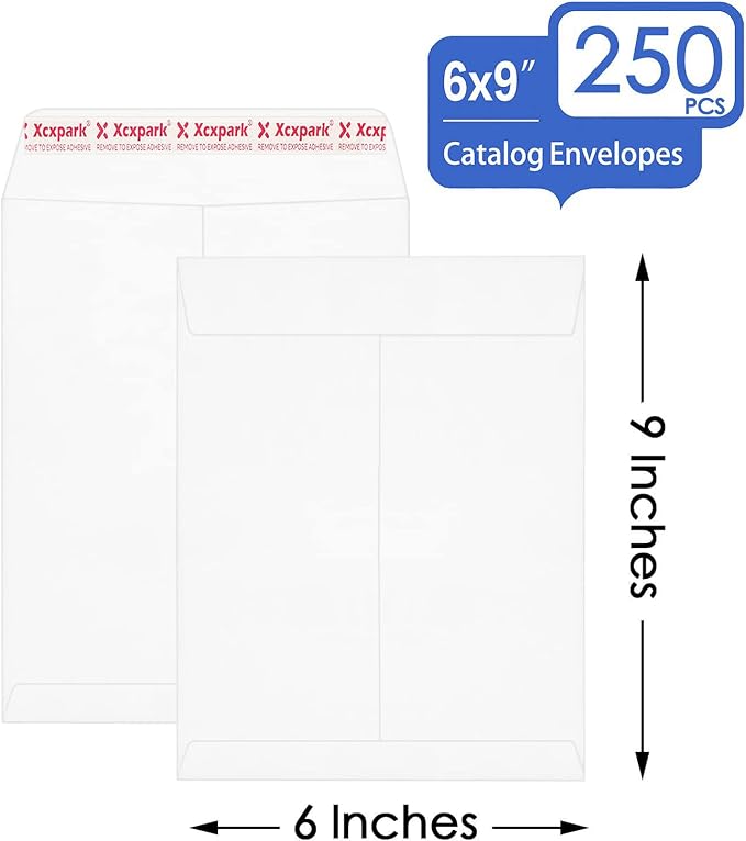 Xxcxpark 250 PCS 6x9 inches Security Catalog Envelopes Printable Self Seal - Image 2