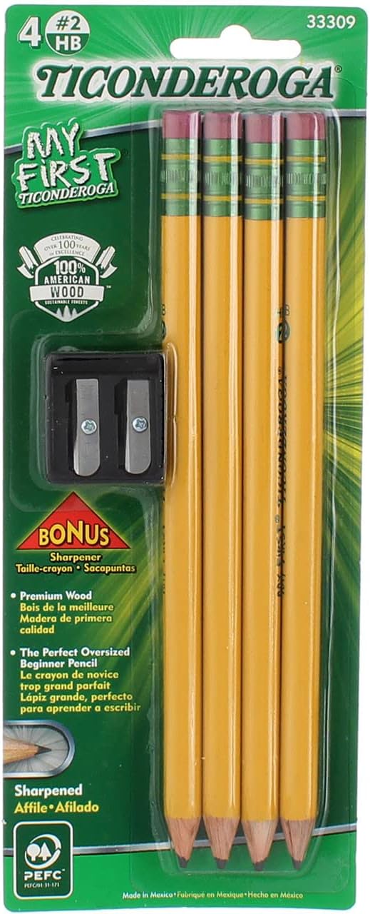 My First Ticonderoga Primary Pencil and Bonus Sharpener- 2 Pk by Ticonderoga