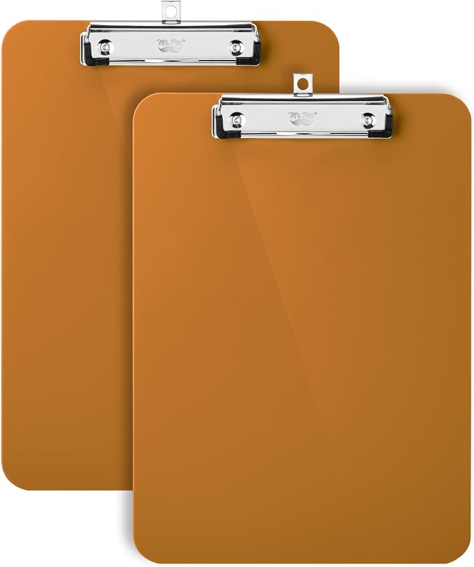 Mr. Pen- Plastic Clipboard, 12.5" x 9", 2 Pack | Golden Caramel Clipboard by MrPen