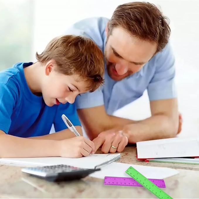14 Packs 6 Inch Small Rulers for Kids, Plastic Ruler for School | Assorted - Image 8