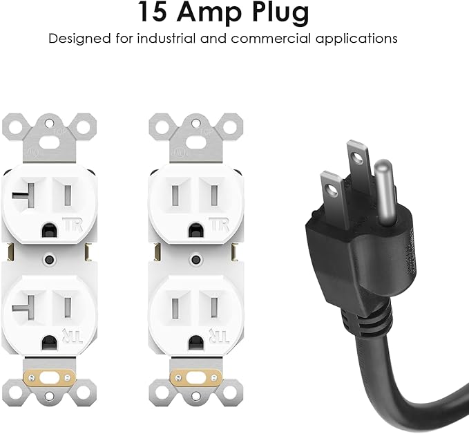 JUNNUJ Heavy Duty 20 Amp Power Strip 4800J, 16 Outlets 12 Gauge Garage Industrial Surge Protector, High Amp 5-15P Adapter Shop 6-20R T-Slot Metal Outlet, 4 FT Extension Cord Commercial for Appliance-DeskLoop Office