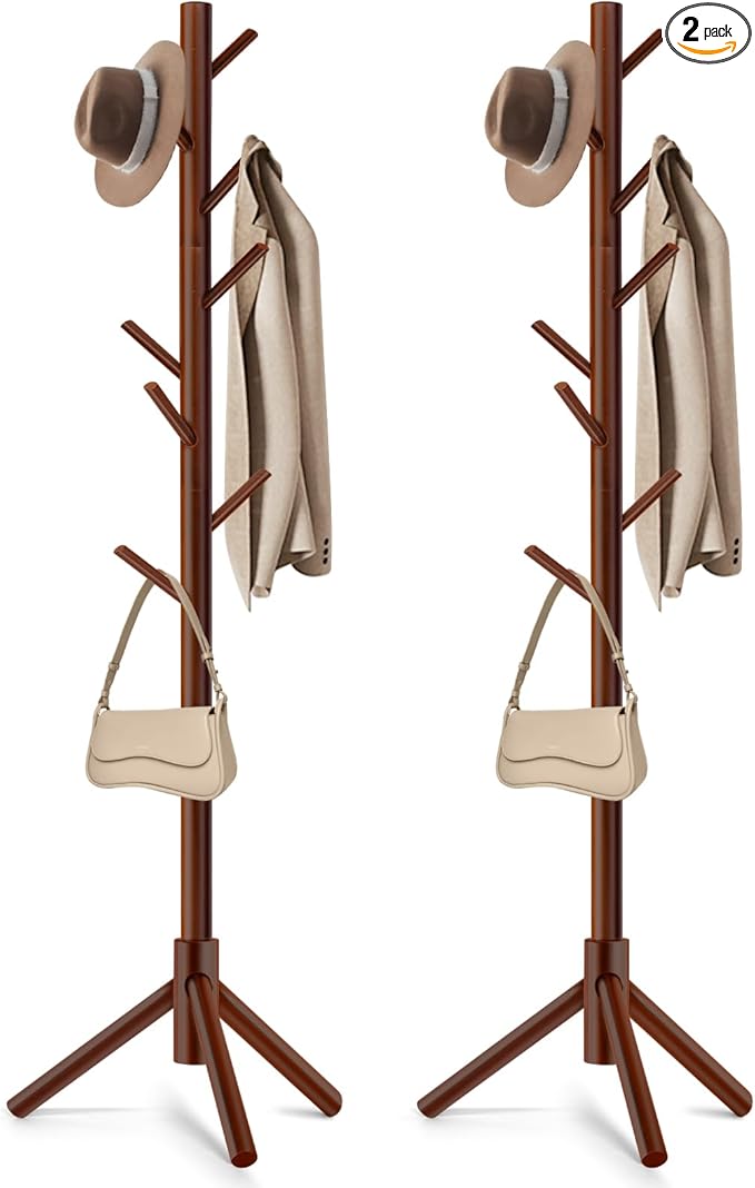 WANGMUXIA 2 PCS Coat Rack, Freestanding Coat Rack by WANGMUXIA