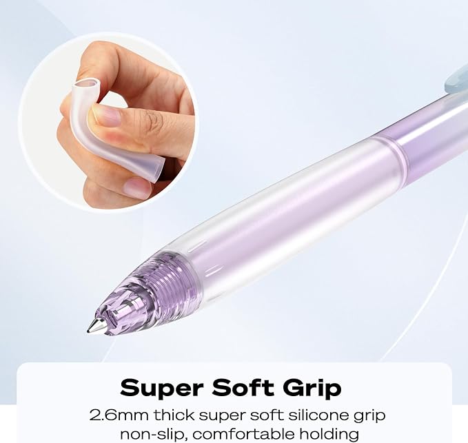 WRITECH Retractable Gel Ink Pens: 0.7mm Fine Point Black-Ink Aesthetic Gradient - Image 3