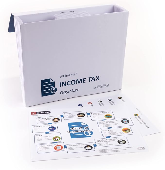 Smead All-in-One Income Tax Organizer, 12 Pockets, Flap and Cord Closure - Image 2