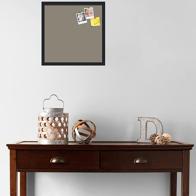 PinPix 18x18 Inch Cork Bulletin Board. This Decorative Framed Pin Board Comes with Pewter Design and a Satin Black Frame. Ideal for Home Office Decor or Message Board (PinPix-1812)-DeskLoop Office
