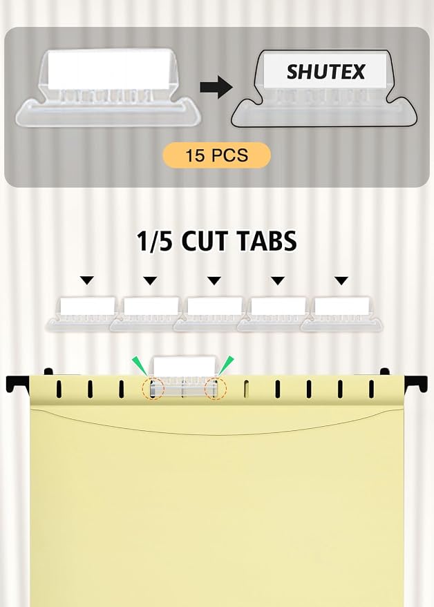 Extra Capacity Plastic Hanging File Folder, 12 Pack Reinforced Hang Folders - Image 6