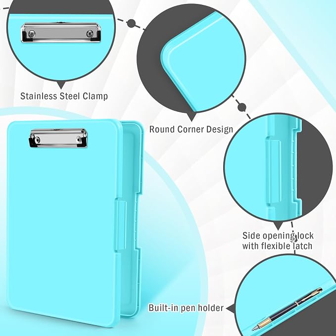 ANZNKU Clipboard with Storage, 13x9.6 Nursing Clipboard Foldable, Storage - Image 3