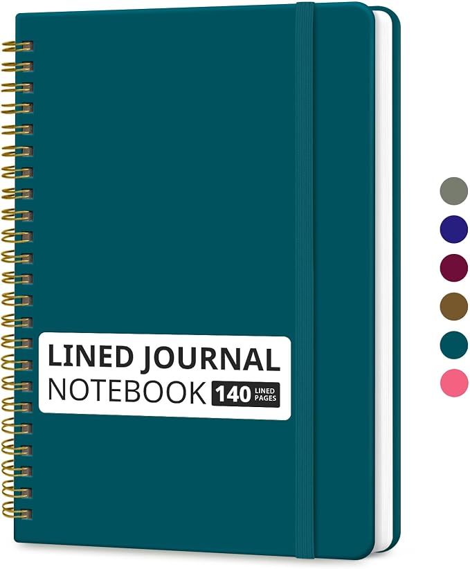 Taja Lined Spiral Journal Notebook by Taja