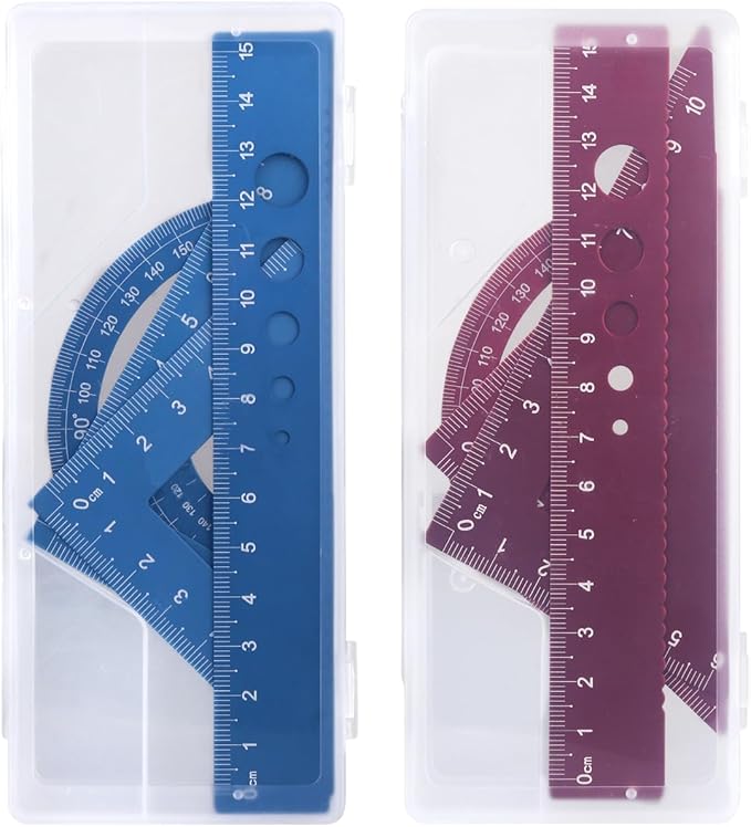 Honagu Aluminum Alloy Triangular Ruler Set, 8 Pieces/2 Sets, Modern Design, 12 Inches-DeskLoop Office