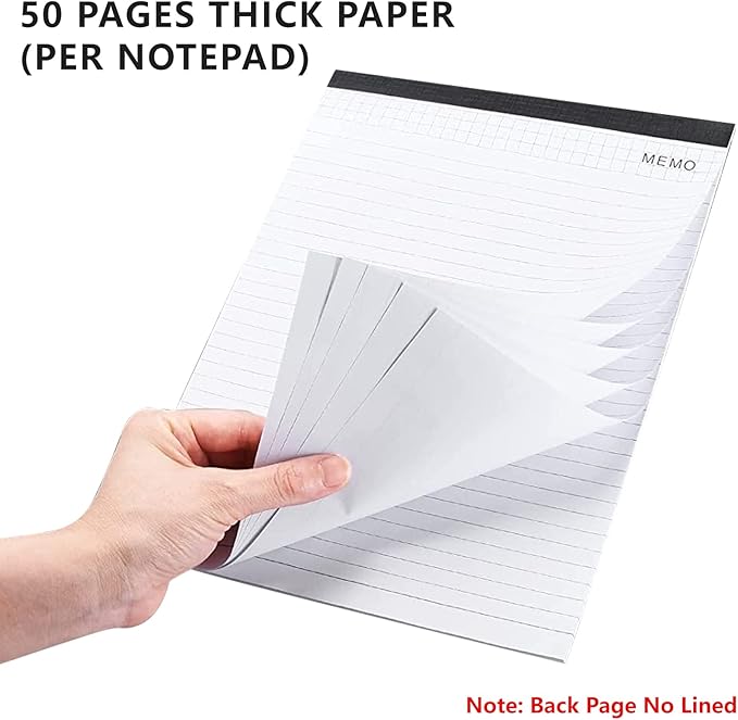 SAYEEC Legal Pads, A4 Size Wide Ruled Writing Note Pads, 8" x11" Lined Notepad Notebook Paper for Business School College Office 25 Sheets Per Pad (2 Pack)-DeskLoop Office