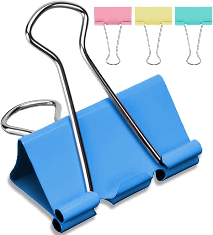 2 Inch Extra Large Binder Clips, Colored Jumbo Paper Clips, Big Paper Clamps by OWLKELA