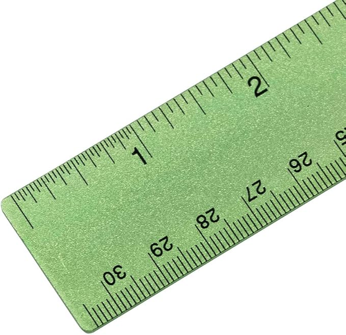 JAM PAPER Strong Aluminum Ruler - 12 Inch - Metal Ruler with Non-Skid Cork Backing - Lime Green - Sold Individually-DeskLoop Office