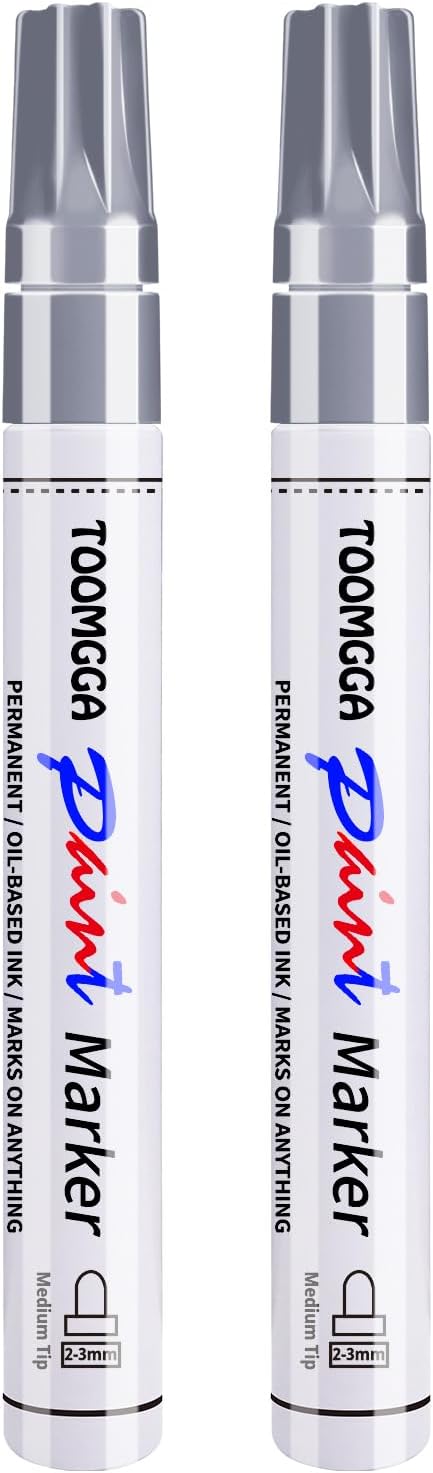 TOOMGGA Silver Paint Pens Paint Markers Permanent Markers Oil Based by TOOMGGA
