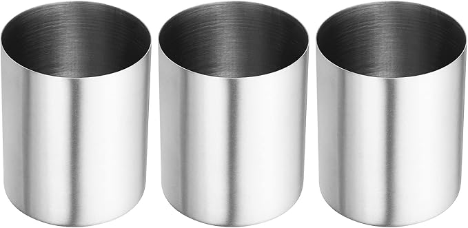 PATIKIL Pencil Holder, 3 Pack Pen Holder for Desk Stainless Steel Pencil Holders Cup Organizer Makeup Brush Holder for Desk Accessories, Silver-DeskLoop Office