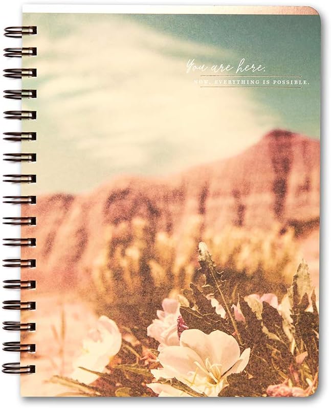 Compendium Spiral Notebook - You are here. Now, everything is possible. — A Designer Spiral Notebook with 192 Lined Pages, College Ruled, 7.5”W x 9.25”H-DeskLoop Office