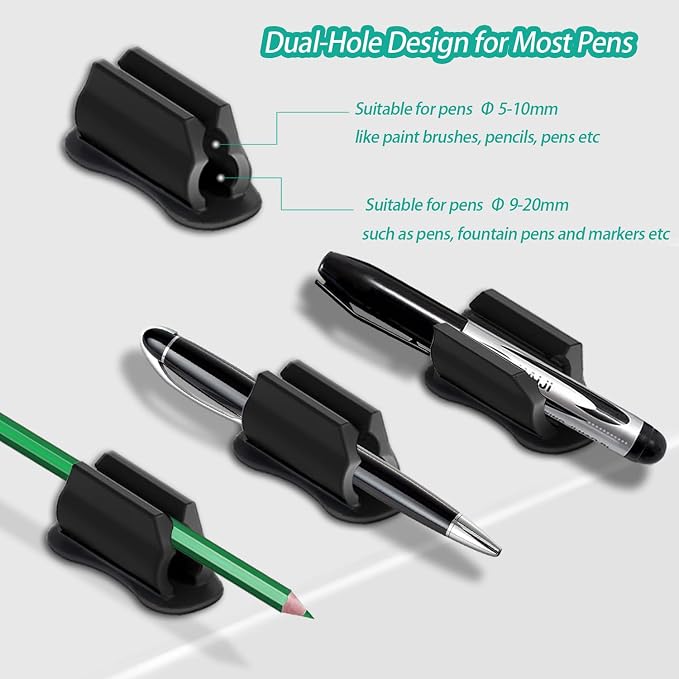 Adhesive Pen Holder for Wall Pencil Holder for Desk Organizer, Marker Holder - Image 3