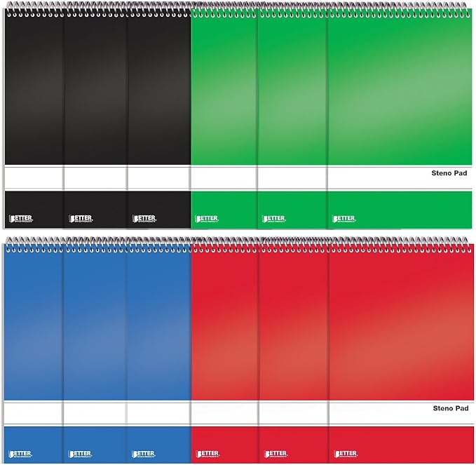 Better Office Steno Pad, Gregg Ruled, 80 Sheets/Pad, 12 Pads/Pack by BetterOfficeProducts